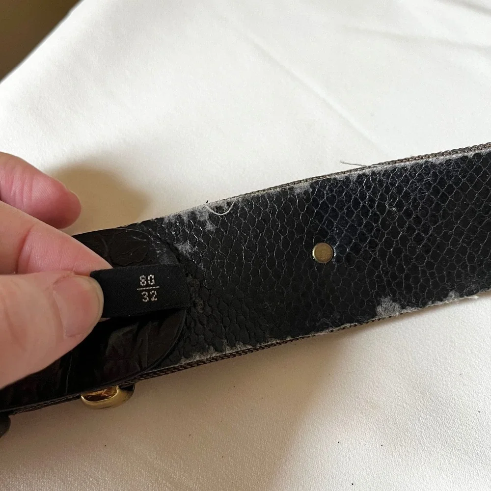 Nanni Milano 80/32 Studded Mesh‎ Leather Belt Italy Brass Buckle